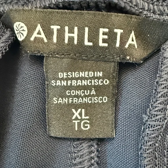 Athleta Women XL High Waist Slim Navy Track Pants Joggers Activewear - Picture 2 of 5